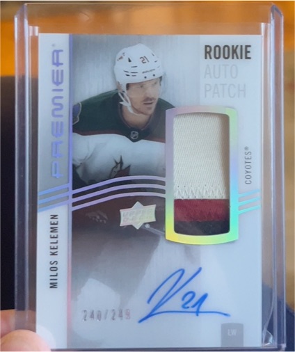 2023-24 Upper Deck Premier Acetate Rookie Auto Patch Milos Kelemen #AR-MI — front