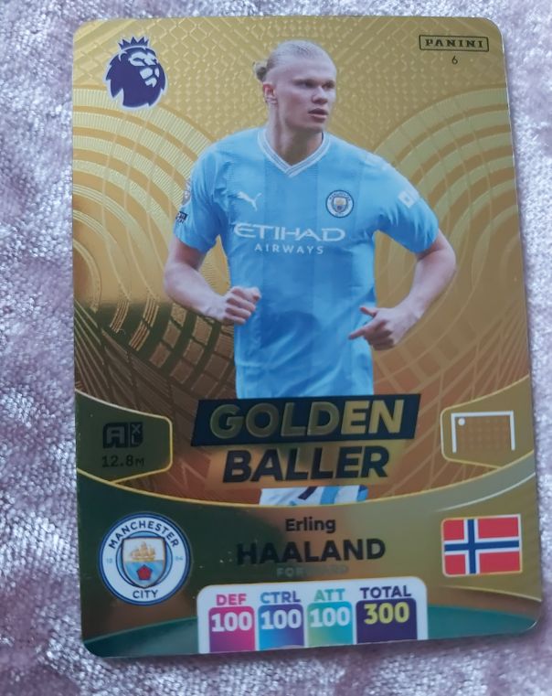 2024 Panini Adrenalyn XL Premier League #6 Erling Haaland Golden Baller — front