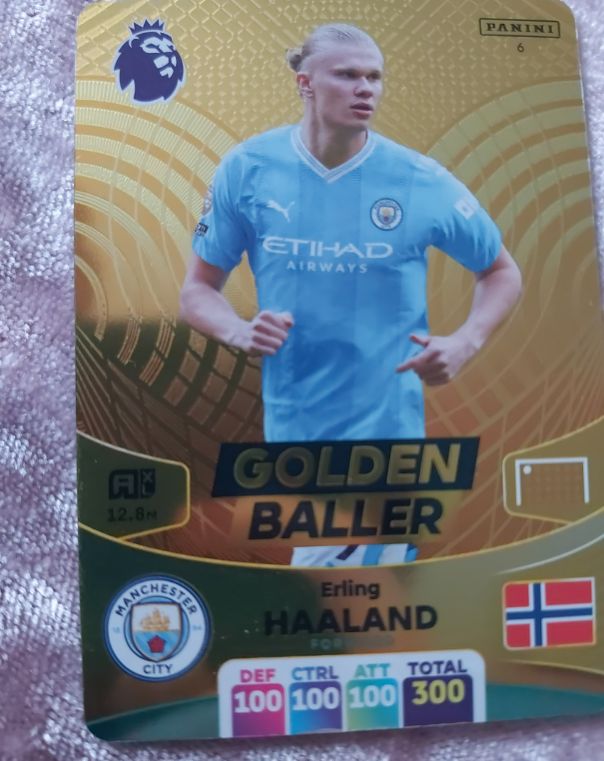 2024 Panini Adrenalyn XL Golden Baller #6 Erling Haaland — front
