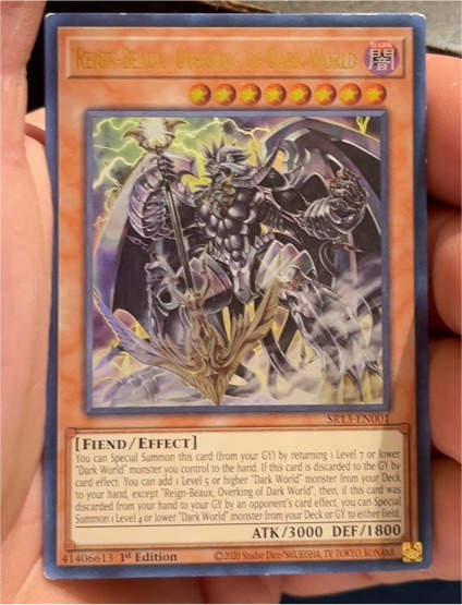 2008 Yu-Gi-Oh! SR13-EN001 Reign-Beaux, Overking of Dark World — front