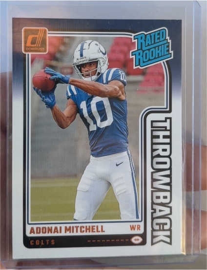 2024 Donruss #13 Adonai Mitchell Rated Rookie Throwback — front