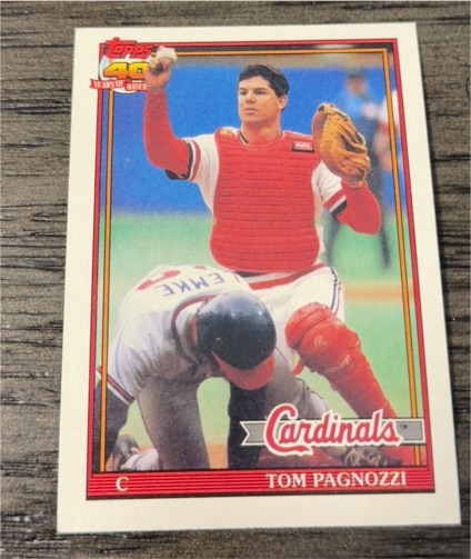 1991 Topps #308 Tom Pagnozzi — front