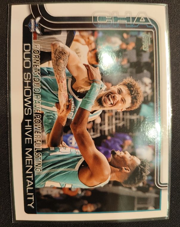 2025-26 Topps #283 Hornets Duo Have Powerful Sting: Duo Shows Hive Mentality — front