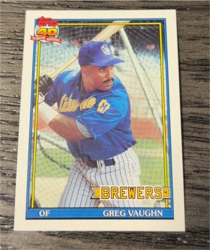 1991 Topps #347 Greg Vaughn — front