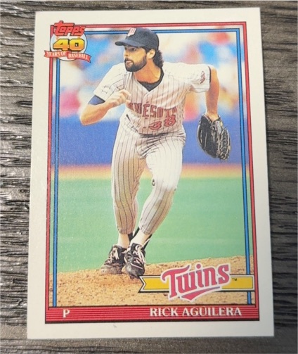 1991 Topps #318 Rick Aguilera — front
