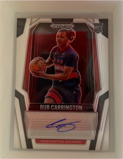 2024-25 Panini Prizm Black Rookie RC Auto Bub Carrington — front