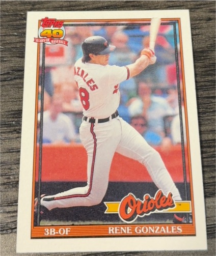 1991 Topps #377 Rene Gonzales — front