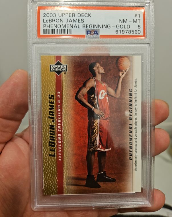 2003 Upper Deck #1 LeBron James Phenomenal Beginning Gold — front