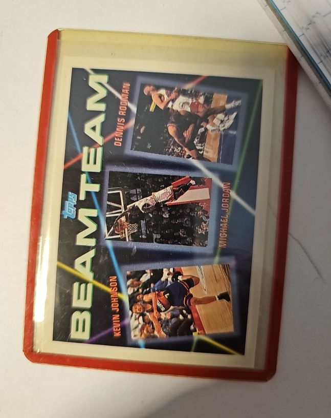 1992-93 Topps #3 Beam Team Michael Jordan, Dennis Rodman, Kevin Johnson — front
