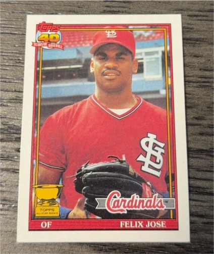 1991 Topps #368 Felix Jose — front
