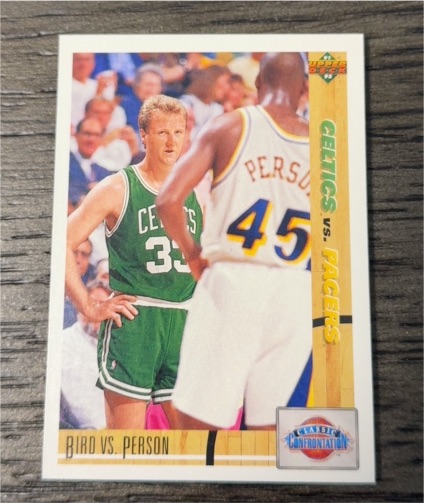 1991-92 Upper Deck #30 Larry Bird vs Chuck Person — front