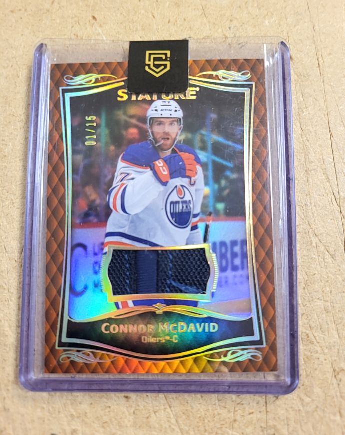 2023-24 Upper Deck Stature #/15 Connor McDavid — front