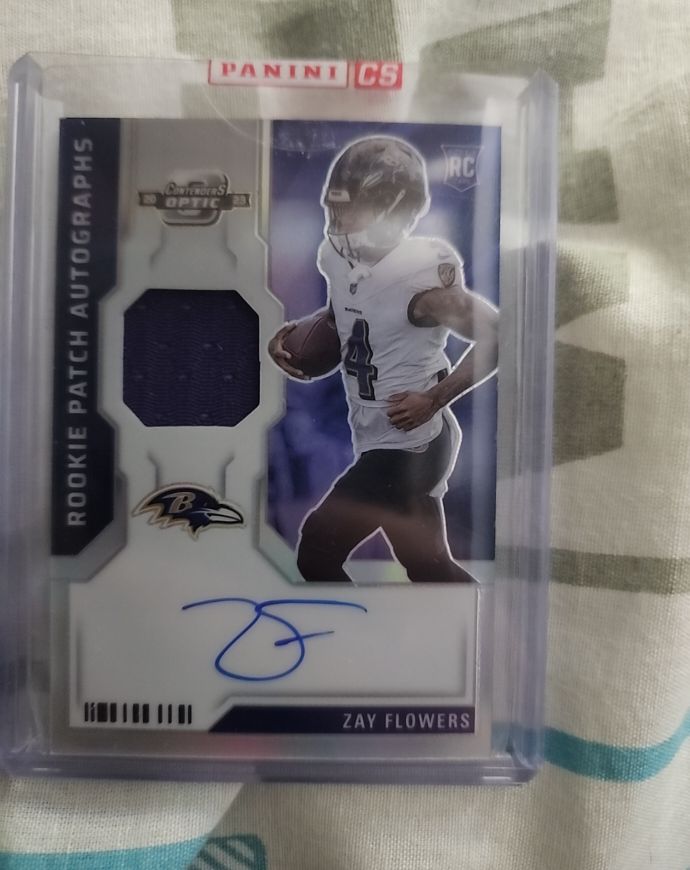 2023 Panini Contenders Optic Rookie Patch Autographs #RPA Zay Flowers — front