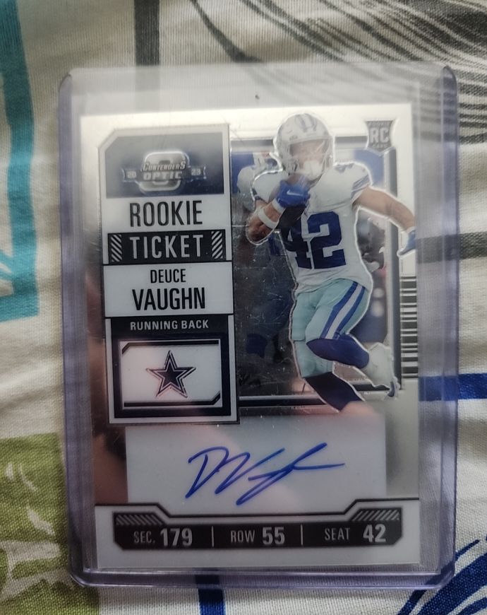 2023 Panini Contenders Optic #108 Deuce Vaughn Rookie Ticket — front