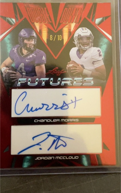 2024 Leaf Futures Double Down #8/10 Chandler Morais & Jordan McCloud — front