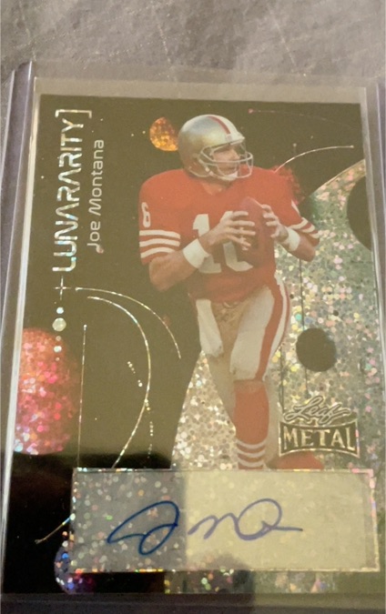 1999 Leaf Metal Lunararity #LUN-1 Joe Montana — front