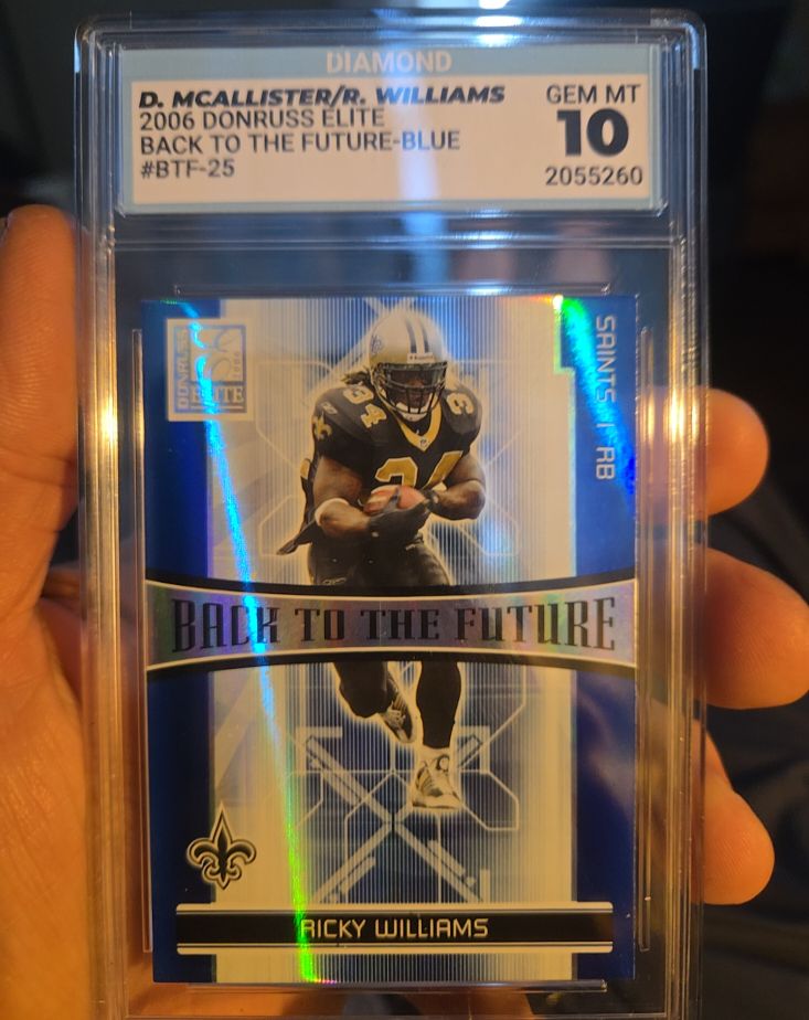 2006 Donruss Elite #BTF-25 Ricky Williams Back to the Future Blue — front