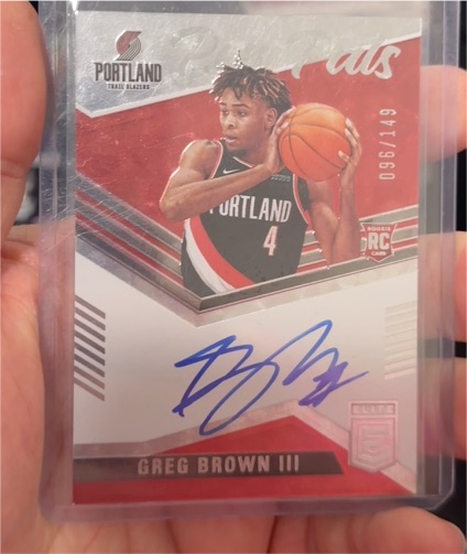 2021-22 Donruss Elite Pen Pals #PP-GBR Greg Brown III Rookie Auto — front