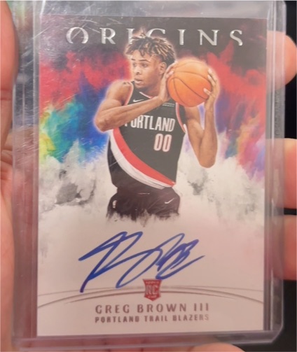 2021-22 Panini Origins Rookie Autographs #RA-GRG Greg Brown III — front