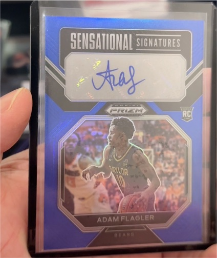 2023 Prizm Draft Picks #SS-AFG Adam Flagler Sensational Signatures Green AU — front