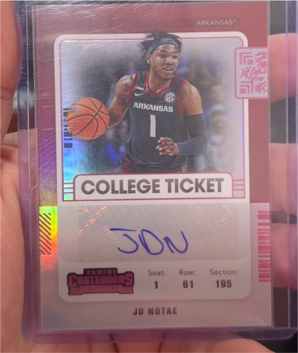 2022-23 Panini Chronicles Draft Picks Contenders College Ticket #CT-JDN JD Notae — front