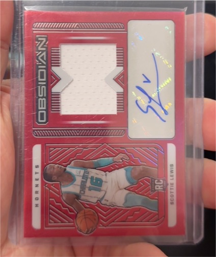 2021 Panini Obsidian #X Scotty Lewis Rookie Patch Auto — front