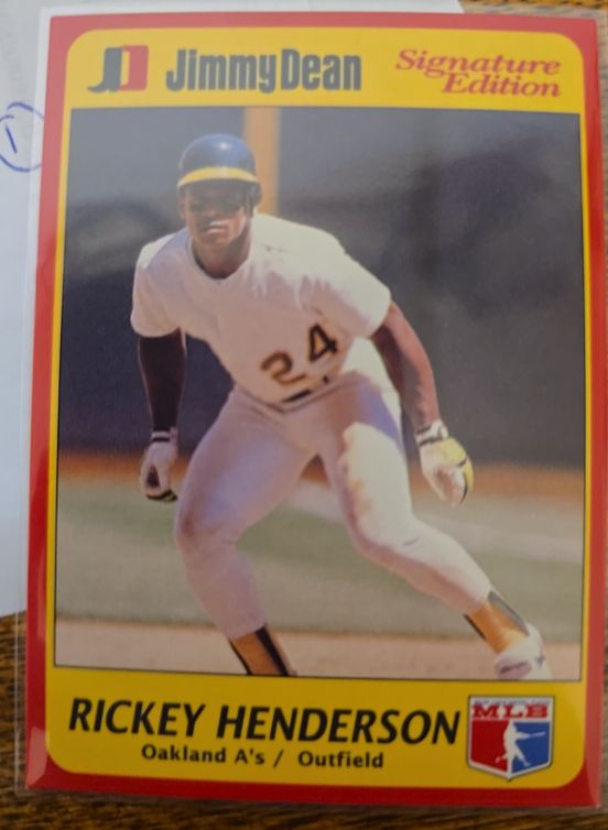 1991 Jimmy Dean Signature Edition #17 Rickey Henderson — front