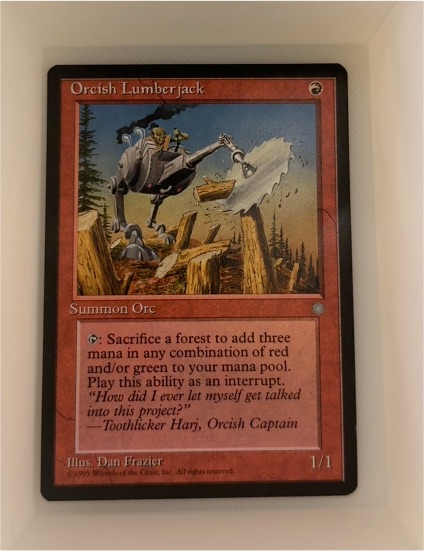 1995 Magic: The Gathering Orcish Lumberjack — front