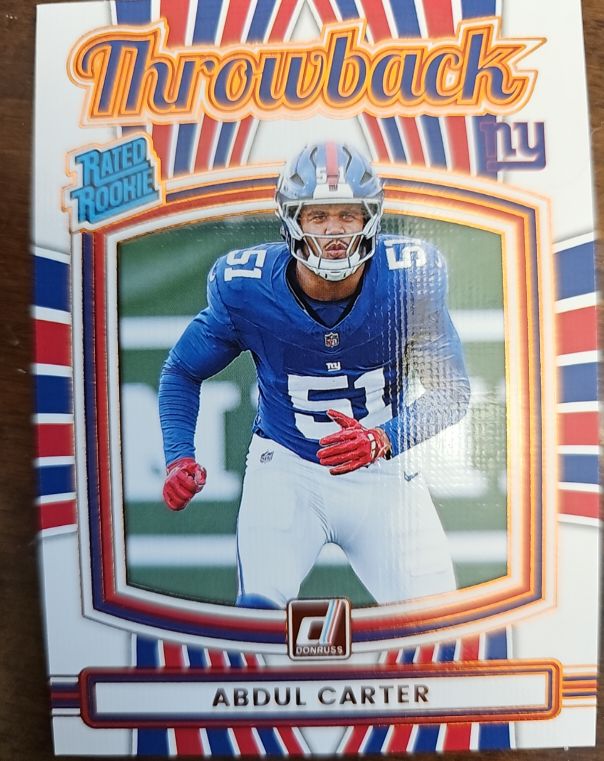 2025 Panini Donruss Throwback Rated Rookie #49 Abdul Carter — front