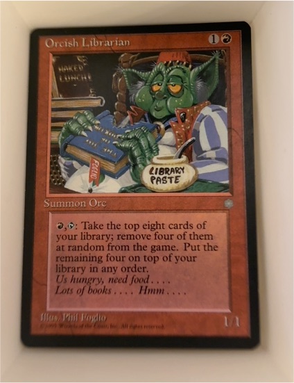 1995 Magic: The Gathering Ice Age #1A Orcish Librarian — front