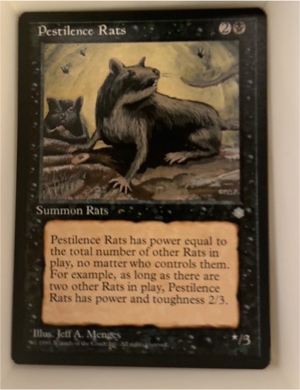 1995 Magic: The Gathering #157 Pestilence Rats — front