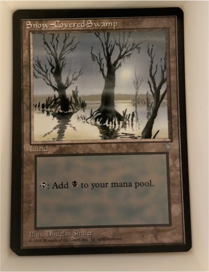 1995 Magic: The Gathering Ice Age #351 Snow-Covered Swamp — front