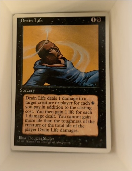 1994 Magic: The Gathering Fourth Edition #16 Drain Life — front