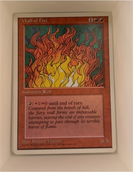 1995 Magic: The Gathering Fourth Edition #230 Wall of Fire — front