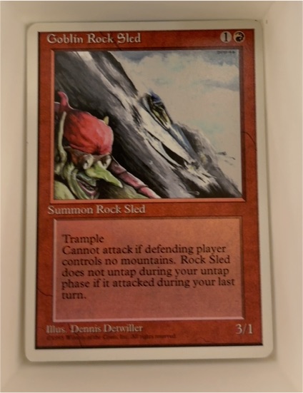 1995 Magic: The Gathering 4th Edition #199 Goblin Rock Sled — front