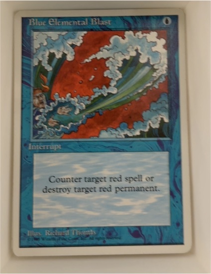 1995 Magic The Gathering 4th Edition #63 Blue Elemental Blast — front