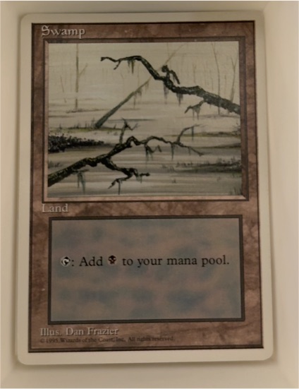 1995 Magic: The Gathering Fourth Edition #191 Swamp — front