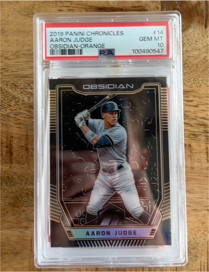 2019 Panini Chronicles #14 Aaron Judge Obsidian-Orange — front