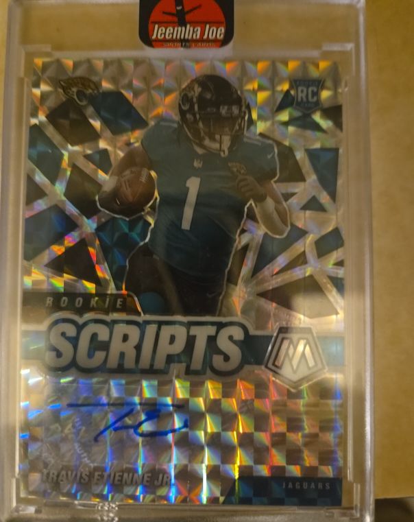 2021 Panini Mosaic Rookie Scripts #RS-14 Travis Etienne Jr — front