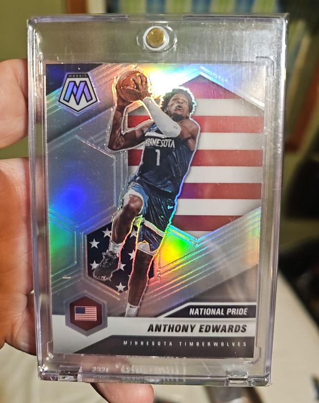 2020-21 Panini Mosaic #252 Anthony Edwards National Pride Rookie Card — front