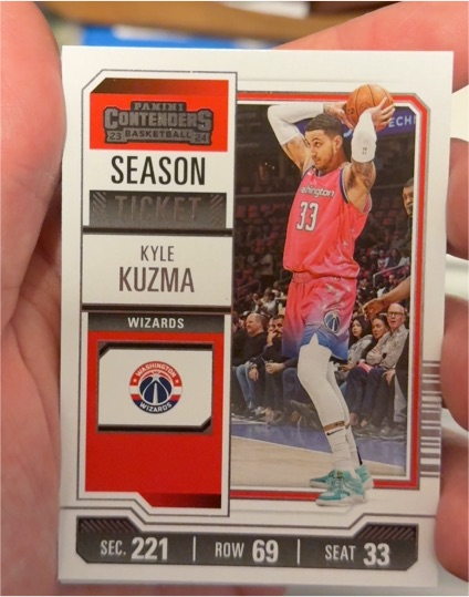 2023-24 Panini Contenders #32 Kyle Kuzma Season Ticket — front