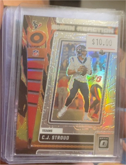 2023 Panini Donruss Optic #CR-CJ C.J. Stroud Rookie Chain Reaction Silver Prizm — front