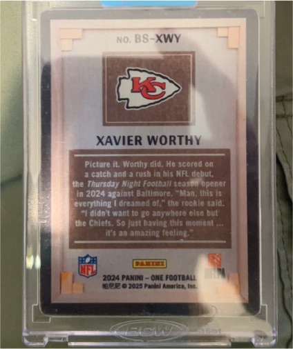 2024 Panini One Football #BS-XWY Xavier Worthy — front