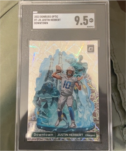 2022 Donruss Optic #DT-JH Justin Herbert Downtown — front