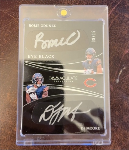 2021 Panini Immaculate Collection Dual Autograph #09/15 Rome Odunze & DJ Moore — front