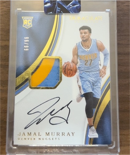 2016-17 Panini Immaculate #135 Jamal Murray Rookie Patch Auto — front