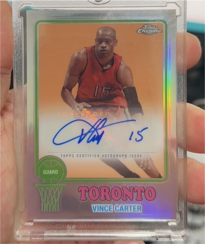 2024-25 Topps Chrome 1973 Autographs #73TA-VC Vince Carter — front