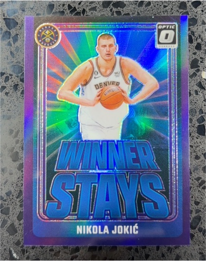 2024-25 Panini Donruss Optic #6 Nikola Jokić Winner Stays Purple Prizm — front