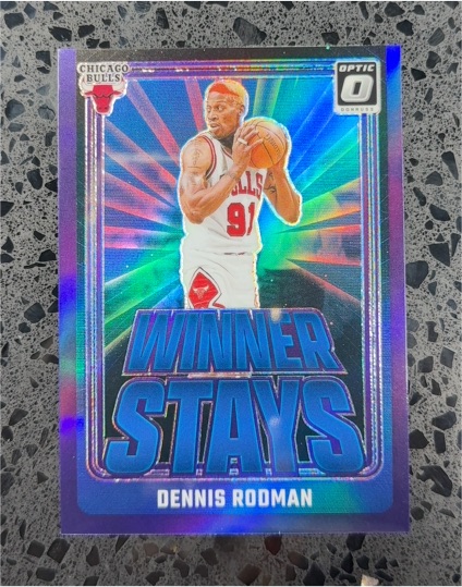 2024-25 Donruss Optic #16 Dennis Rodman Winner Stays Purple — front