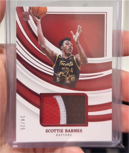 2021-22 Panini Immaculate Collection #RJ-SB Scottie Barnes — front